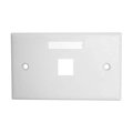 Quest Technology International Keystone Wall Plate W/ Icon Slots & Tabs, White - 1 Port, Horizontal NFP-6108